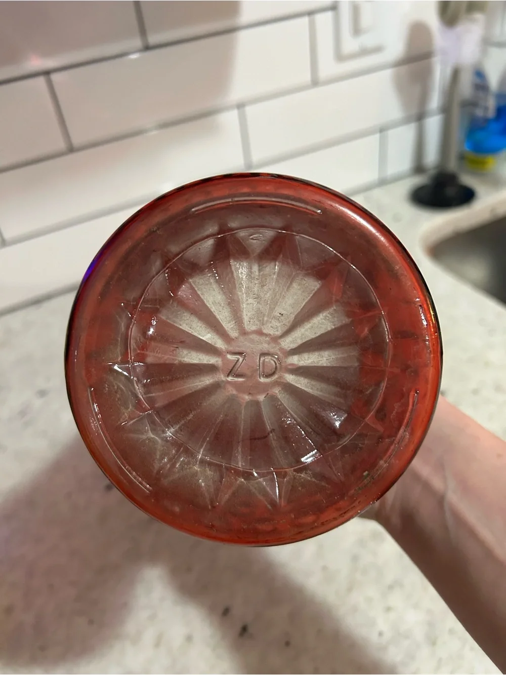 Ruby Red Textured Glass Vase - Home Accents